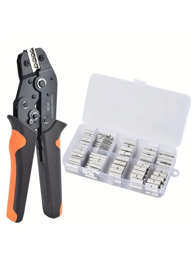SN 06 Ratcheting Crimper Tool Kit With 240 Non Insulated Butt Connectors AWG20 10 - Image 1
