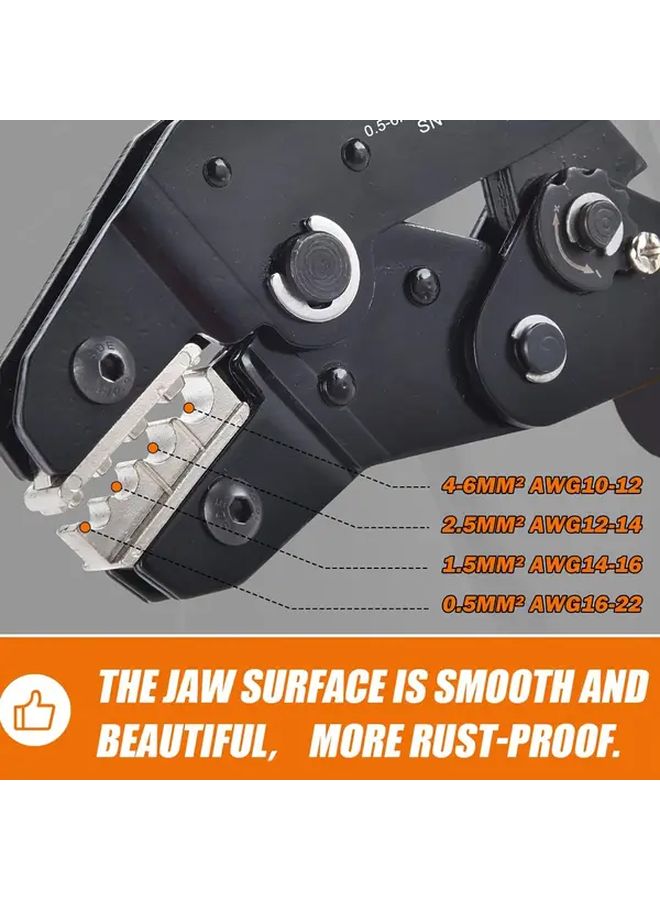 SN 06 Ratcheting Crimper Tool Kit With 240 Non Insulated Butt Connectors AWG20 10 - Image 5