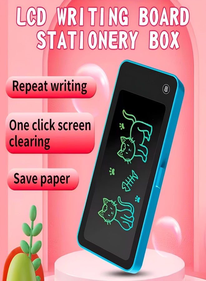 FUBIX 2 in 1 Pencil case Cum Educational LCD Tablet Toy for Kids with Stylus | LCD Drawing Pencil case | Writing Tablet | Color as per Stock - Image 3