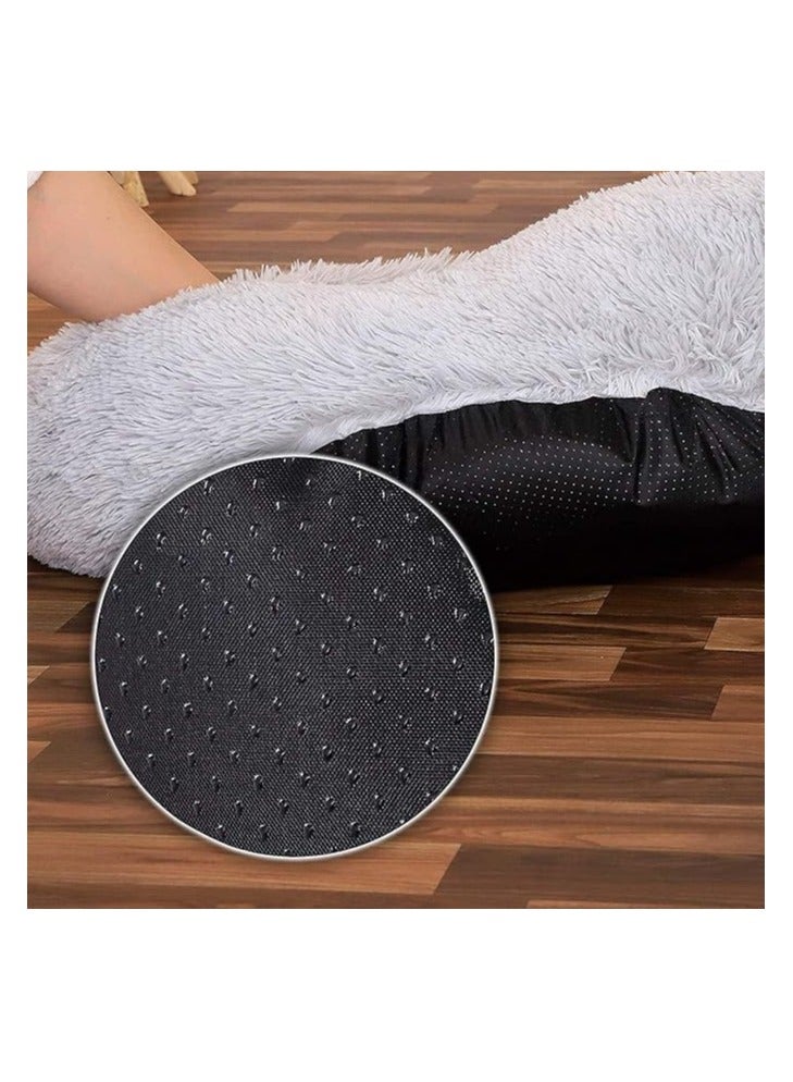 مورو مورو سرير كلاب مخملي تقويمي مع فراء ناعم وقاعدة بلاستيكية - عش مريح وقابل للغسل للحيوانات الأليفة - Image 2