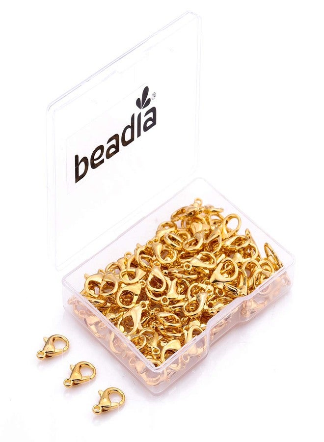 BEADIA Alloy Lobster Clasps 14x7mm Gold Plated Lobster Claw Clasps for DIY Jewelry Making 100pcs - Image 1