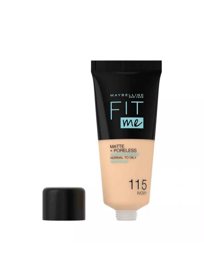 Maybelline Fit Me Matte + Poreless Foundation Normal To Oily With Clay - 115 Ivory