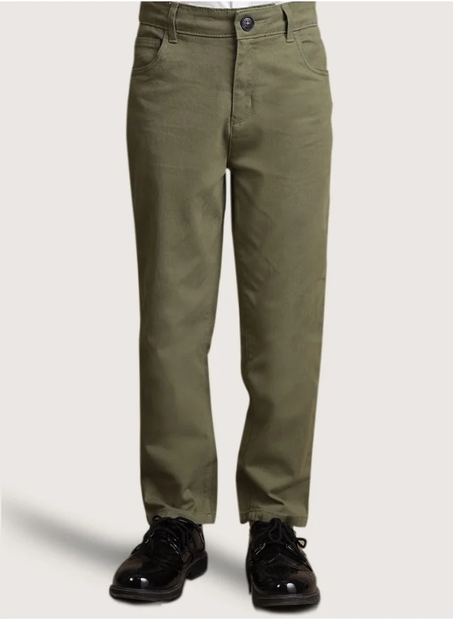 One Friday One Friday Kids Boys Olive RegularFit Trouser