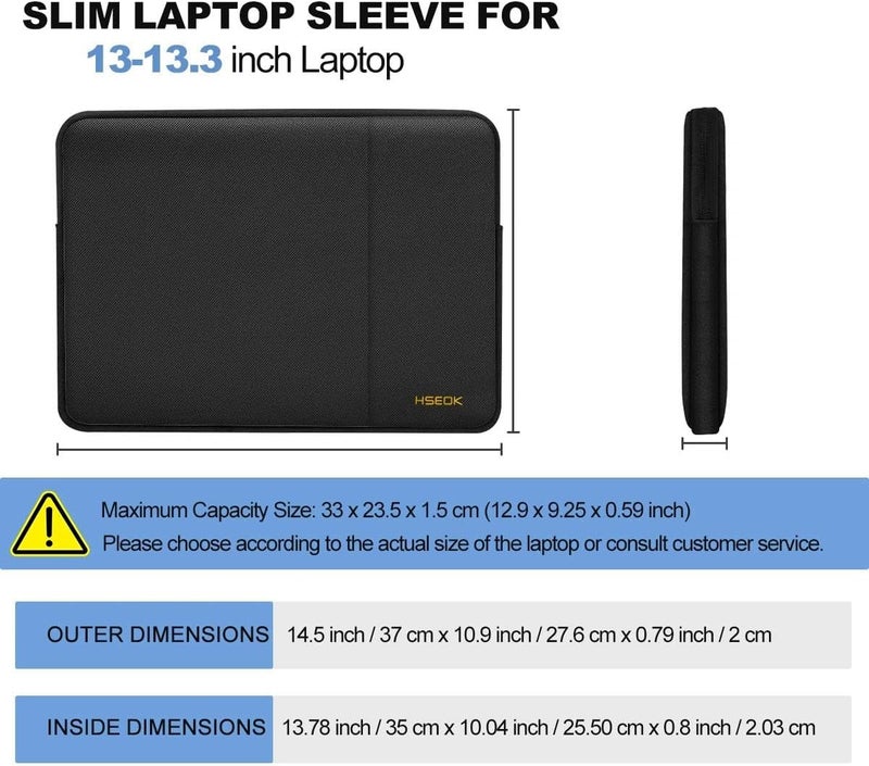 هسيوك حقيبة كمبيوتر محمول مقاس 13.3-14 بوصة، حقيبة كمبيوتر مقاومة للماء متوافقة مع MacBook Neo/Pro 14 بوصة M5/M4/M3/M2/M1 وجميع أجهزة Mac Air/Pro مقاس 13.3 بوصة وXPS 14 وأغلب أجهزة الكمبيوتر المحمولة الشهيرة مقاس 13.3-14 بوصة، B01K01 - Image 2