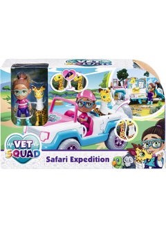 Goliath Vet Squad Yara & 4x4, Safari Expedition, 3 Inch Articulated Vet Figure with Vehicle, pet and Accessories  - Image 1