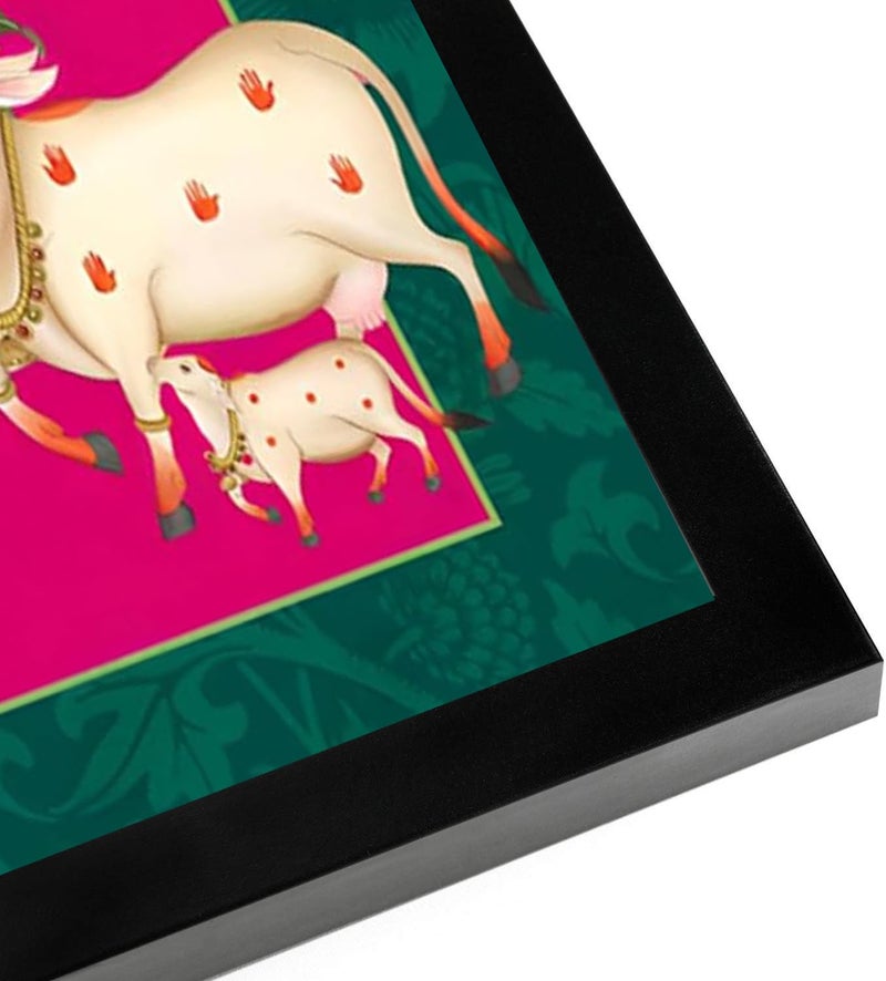 Eurotex Wall Painting for Living Room Wall Decoration Large Canvas Vastu Pichwai Cow wall painting for South East Wall Big Size Wrapped Canvas Rectangular Pichwai Cow Wall Painting for Hall Bedroom Office Gift & Home Decor - Image 5