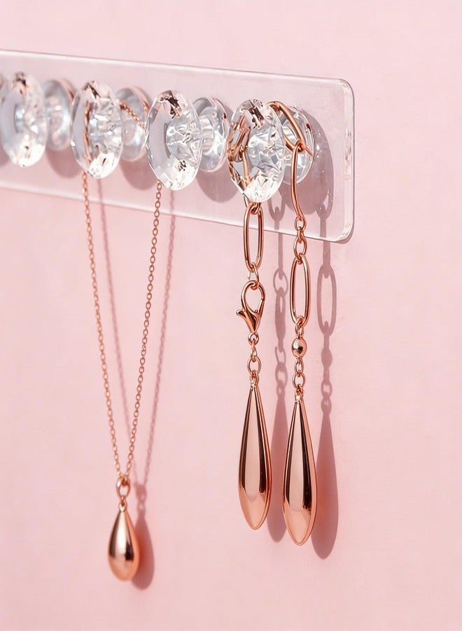Gallipower 2Pcs Acrylic Necklaces Holder Hanging Jewelry Organizer Wall Mounted Necklace Hangers with 12 Hooks,Clear Jewelry Hangers for Necklace Organizer for Women Necklace Hooks for Wall - Image 4