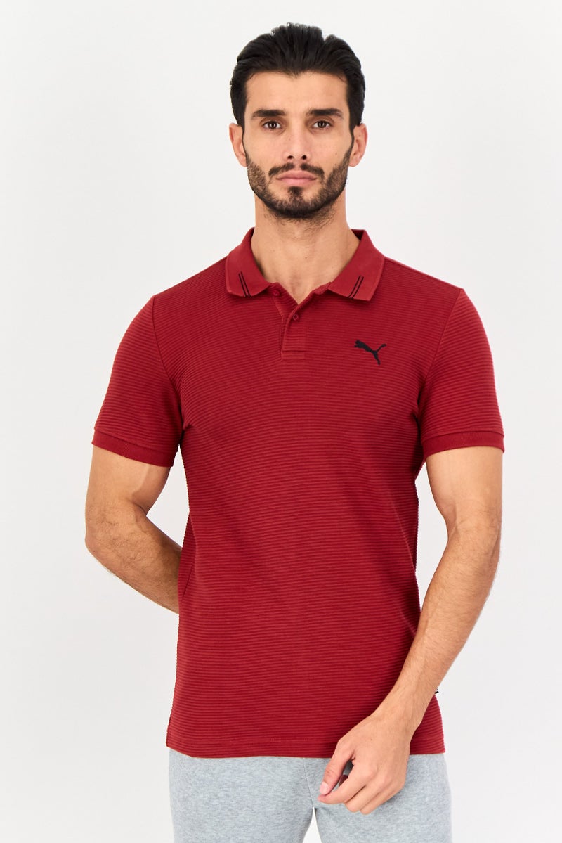 PUMA Men Slim Fit Short Sleeve Outdoor Polo Shirt, Maroon - Image 1