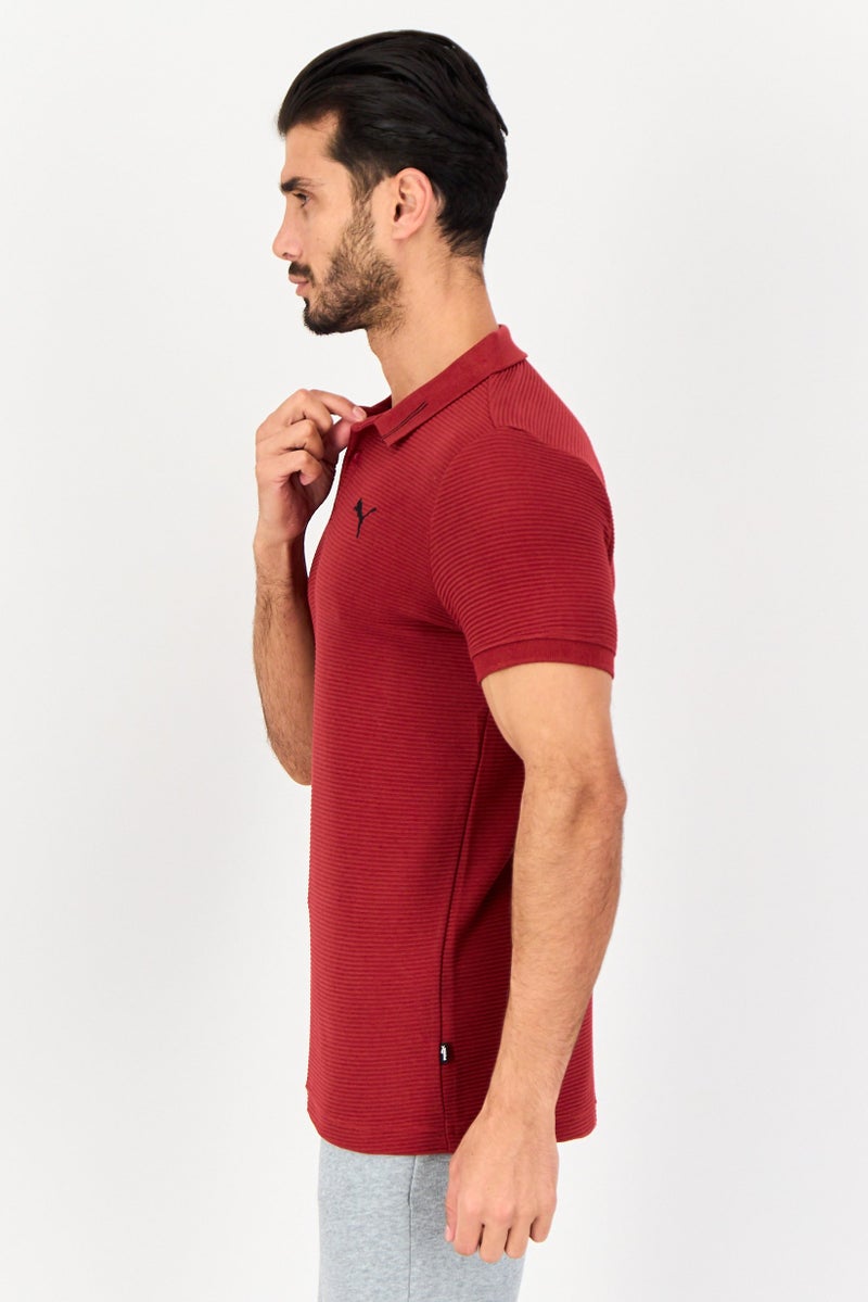 PUMA Men Slim Fit Short Sleeve Outdoor Polo Shirt, Maroon - Image 2