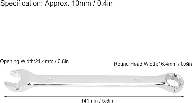 10Pcs Ratcheting Wrench Set Chrome Vanadium Steel 10mm Professional Mechanics - Image 4