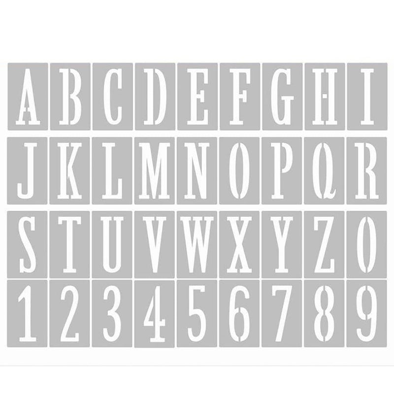 Dequera 4inch Letter Stencils 36Pcs Plastic Alphabet Stencil Reusable Letters Numbers Stencils DIY Art Craft Painting Stencil Letters Alphabet Drawing Templates for Painting on Wood Wall Door SignHome