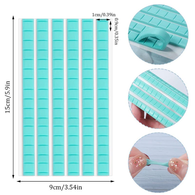SUMAJU 408 Pcs Adhesive Sticky Tack Putty, Removable Poster Putty Non-Toxic Reusable Wall Safe Sticky Tack Mounting Putty for Walls Hanging Pictures, Photo, Cleaning, Nail (White,Blue,Pink,Green) - Image 3