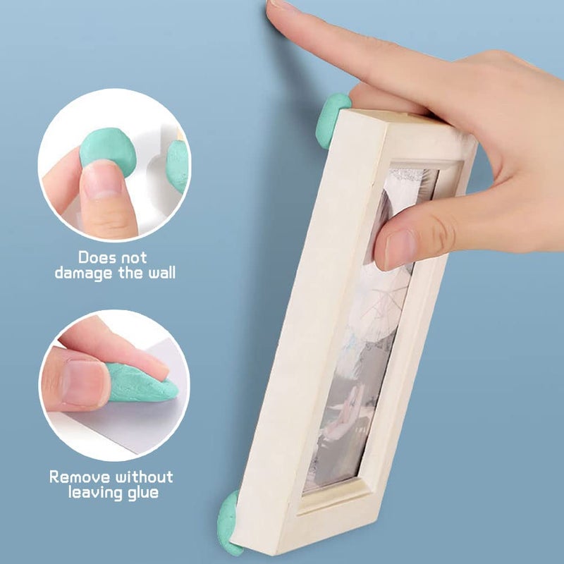 SUMAJU 408 Pcs Adhesive Sticky Tack Putty, Removable Poster Putty Non-Toxic Reusable Wall Safe Sticky Tack Mounting Putty for Walls Hanging Pictures, Photo, Cleaning, Nail (White,Blue,Pink,Green) - Image 5