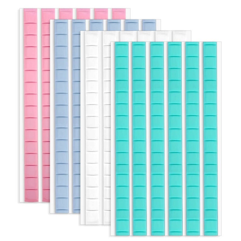 SUMAJU 408 Pcs Adhesive Sticky Tack Putty, Removable Poster Putty Non-Toxic Reusable Wall Safe Sticky Tack Mounting Putty for Walls Hanging Pictures, Photo, Cleaning, Nail (White,Blue,Pink,Green) - Image 1