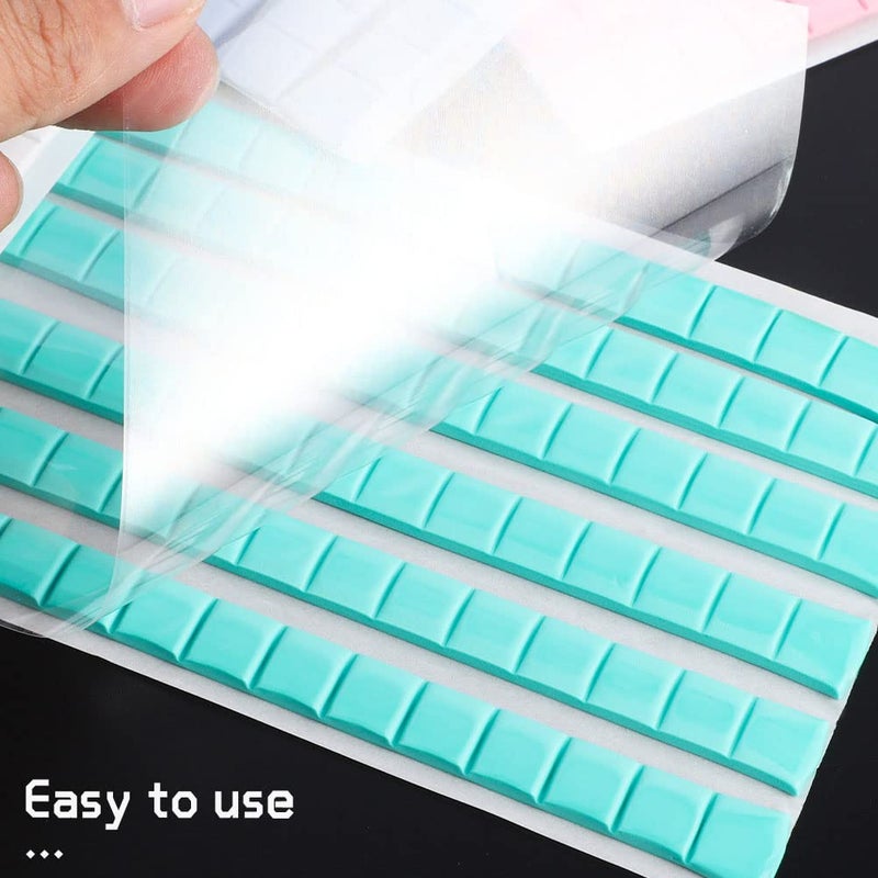 SUMAJU 408 Pcs Adhesive Sticky Tack Putty, Removable Poster Putty Non-Toxic Reusable Wall Safe Sticky Tack Mounting Putty for Walls Hanging Pictures, Photo, Cleaning, Nail (White,Blue,Pink,Green) - Image 2