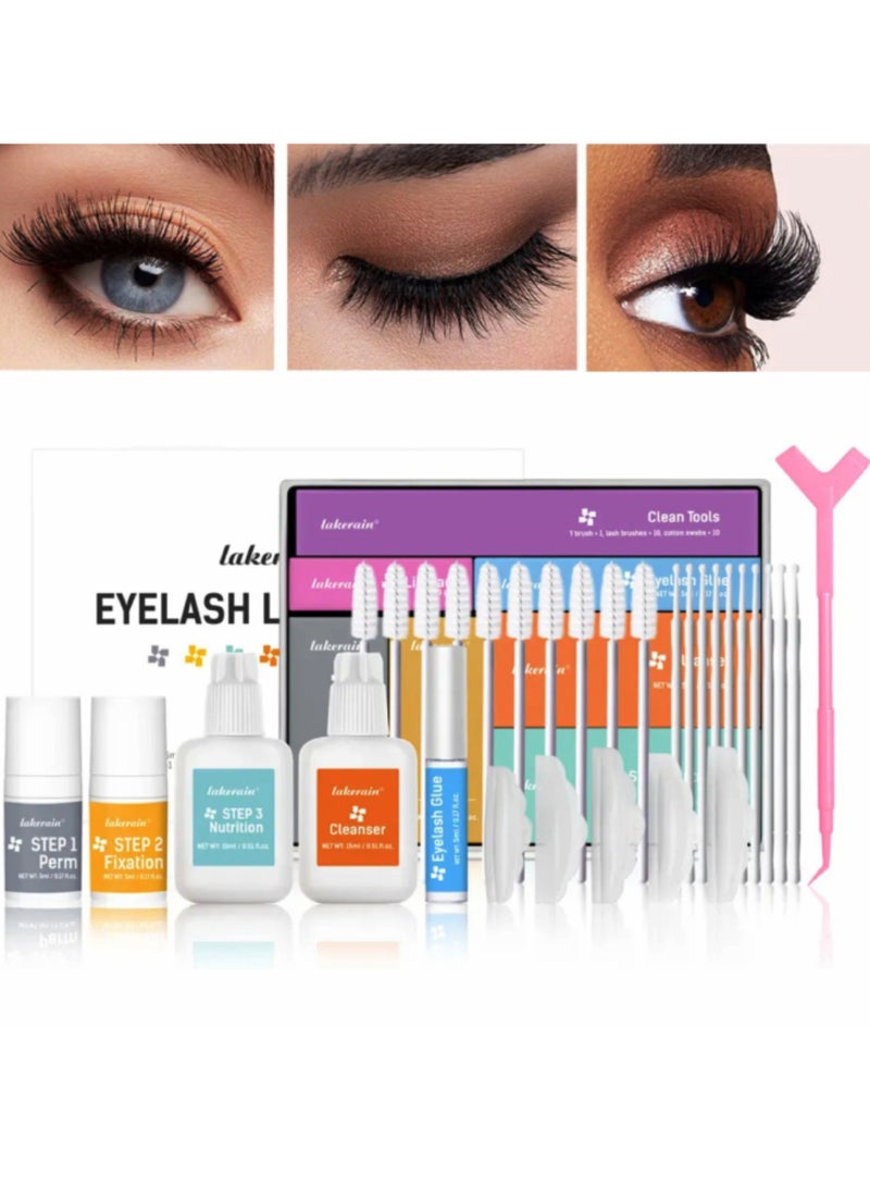 lakerain Eyelash Lifting Kit Long Lasting Styling Eyelash Lift and Perm Kit for Home and Professional Use Lash Lift and Curl Kit Lifting and Curling for Eyelashes Easy Use Lash Lifter Kit - Image 1