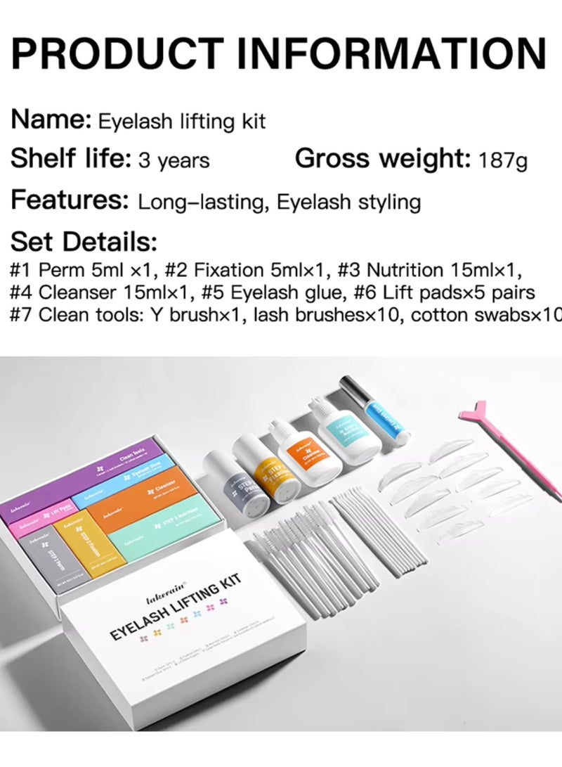 lakerain Eyelash Lifting Kit Long Lasting Styling Eyelash Lift and Perm Kit for Home and Professional Use Lash Lift and Curl Kit Lifting and Curling for Eyelashes Easy Use Lash Lifter Kit - Image 2