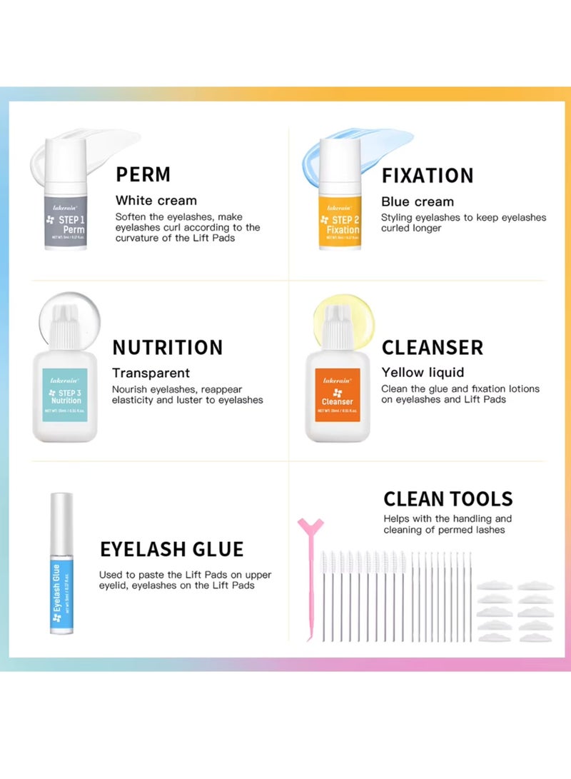 lakerain Eyelash Lifting Kit Long Lasting Styling Eyelash Lift and Perm Kit for Home and Professional Use Lash Lift and Curl Kit Lifting and Curling for Eyelashes Easy Use Lash Lifter Kit - Image 3