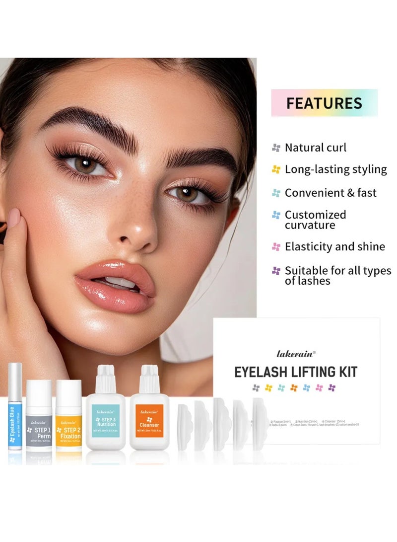 lakerain Eyelash Lifting Kit Long Lasting Styling Eyelash Lift and Perm Kit for Home and Professional Use Lash Lift and Curl Kit Lifting and Curling for Eyelashes Easy Use Lash Lifter Kit - Image 5