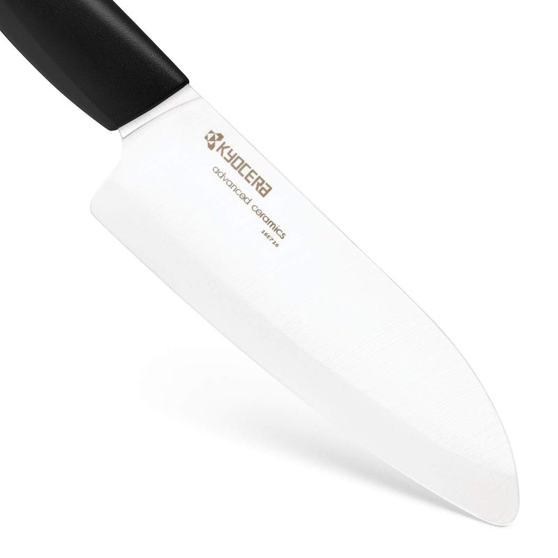 Kyocera’s Revolution 4-Piece Ceramic Knife Set: Ceramic Chef Knife For Your Cooking Needs, 7" Chef's Santoku, 5.5" Santoku, 4.5" Utility & 3" Paring Knives, Black/White - Image 4