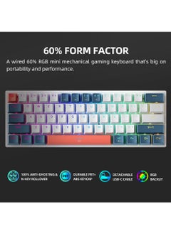 MACHENIKE 61 Keys Wired Gaming Keyboard Mini Mechanical Keyboard Hot-Swappable With Brown Switch RGB Backlit  - Image 3