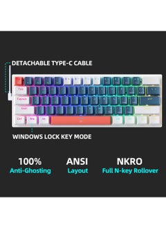 MACHENIKE 61 Keys Wired Gaming Keyboard Mini Mechanical Keyboard Hot-Swappable With Brown Switch RGB Backlit  - Image 5
