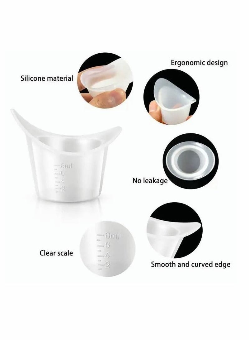 واي آند دي Eye Wash Bath Kit Silicone Cup, 13PCS Flush Cleansing Flushing Rinse Cups with Calibration for Refresh Clean Tired Eyes  - Image 3