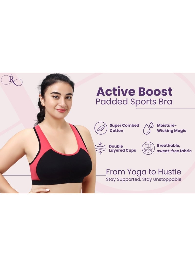 راجني حمالة صدر رياضية نسائية بتصميم ظهر متقاطع، مصنوعة من القطن والليكرا، ناعمة، تسمح بمرور الهواء، بدون أسلاك، بدون خياطة، تغطية كاملة، حشوات قابلة للإزالة، أشرطة مانعة للانزلاق. مناسبة لليوغا، والتمارين الرياضية، والجري، والمشي، والأنشطة الرياضية، واللياقة البدنية، والسفر. - Image 5