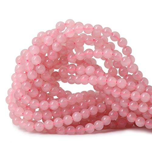 CHEAVIAN 60PCS 6mm Natural Rose Quartz Gemstone Round Loose Bead Pink Crystal for Jewelry Making 1 Strand 15" - Image 1