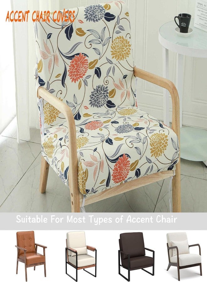 Deisy Dee Printed Mid-Century Modern Chair Cover, Stretch Reading Armchair covers, Upholstered Living Room Chair Covers (WW) - Image 4