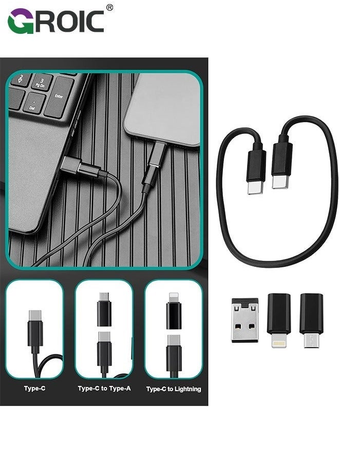 GROIC Multi Functional Compact Cable Card with USB-C & USB-A/Micro-USB/Light/OTG USB Adapter Kit Convertor Storage Box for Traveling Phone Pad Charging PC Computer Data Transfer  - Image 5