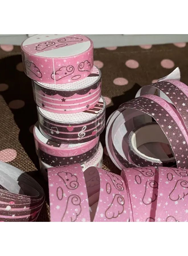 3PCS Random Style Glitter Washi Tape Hearts Stars Music Notes Angel Wings for Scrapbooking Journaling Gift Wrapping - Image 5