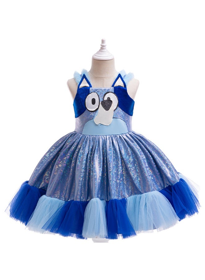 Bluey dress cosplay costume blue dress gift for Bluey fans - Image 1
