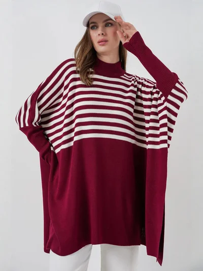 بيغ دارت BDART Slit Detailed Half Turtleneck Loose Sweater