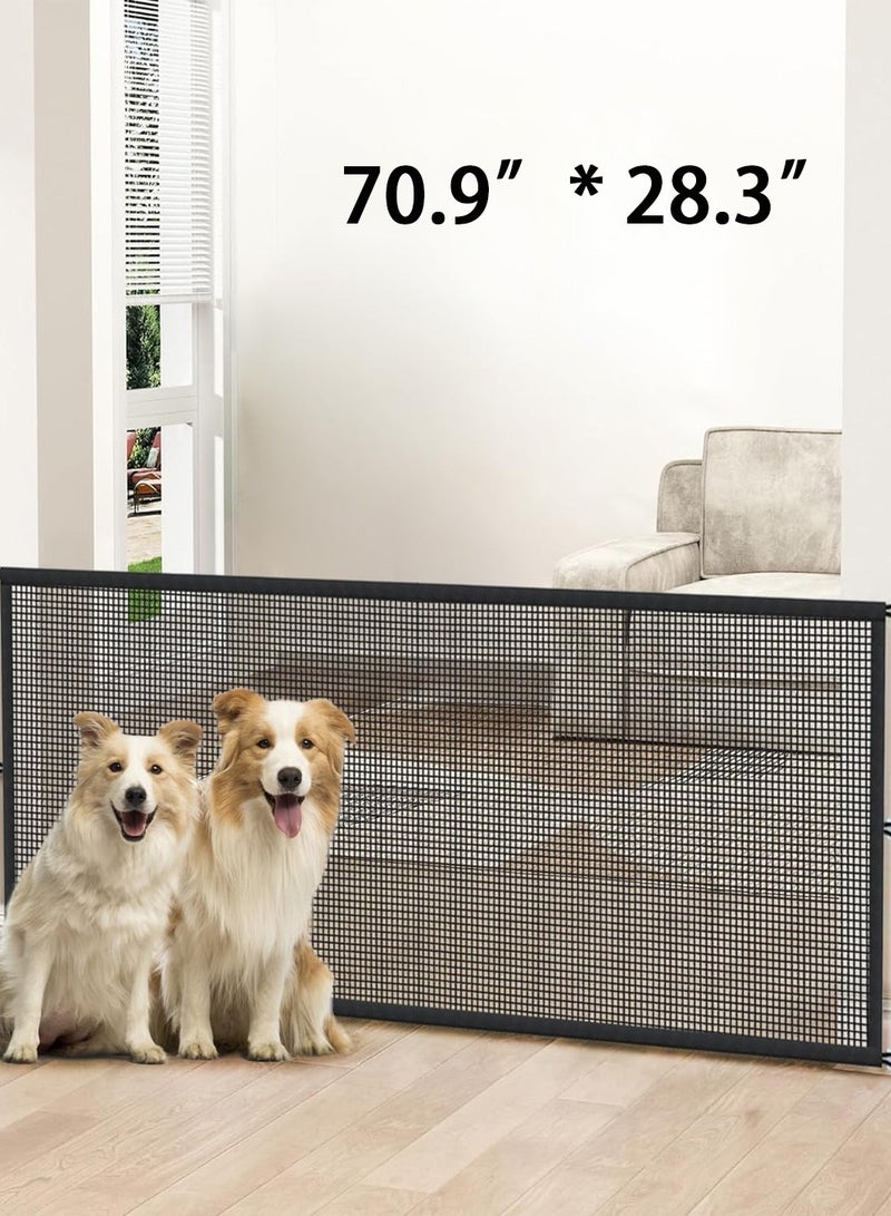 YOUGE Portable Mesh Baby Gate Mesh Magic Pet Dog Gate for Stairs Doorways Hallways Easy-Install Child's Safety Gates Folding for Indoor and Outdoor Safety Gate Width 180cm Height 78cm - Image 1