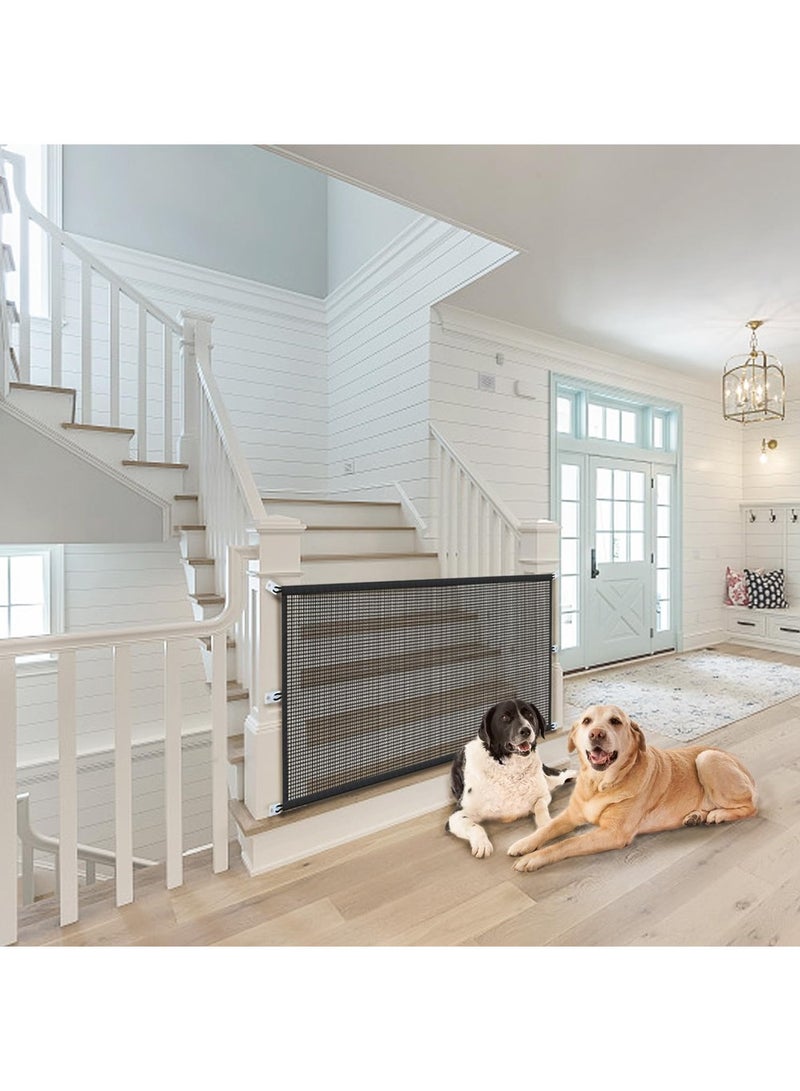 YOUGE Portable Mesh Baby Gate Mesh Magic Pet Dog Gate for Stairs Doorways Hallways Easy-Install Child's Safety Gates Folding for Indoor and Outdoor Safety Gate Width 180cm Height 78cm - Image 2