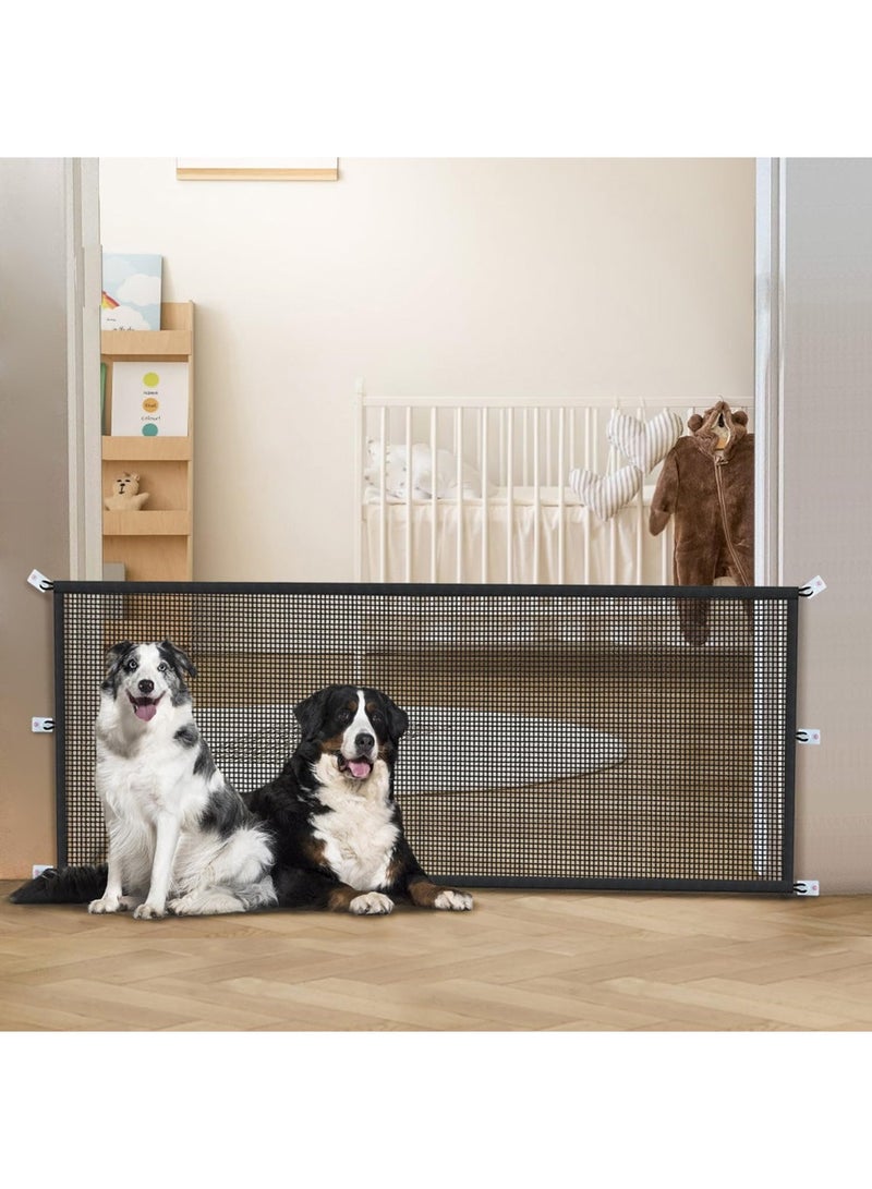 YOUGE Portable Mesh Baby Gate Mesh Magic Pet Dog Gate for Stairs Doorways Hallways Easy-Install Child's Safety Gates Folding for Indoor and Outdoor Safety Gate Width 180cm Height 78cm - Image 5