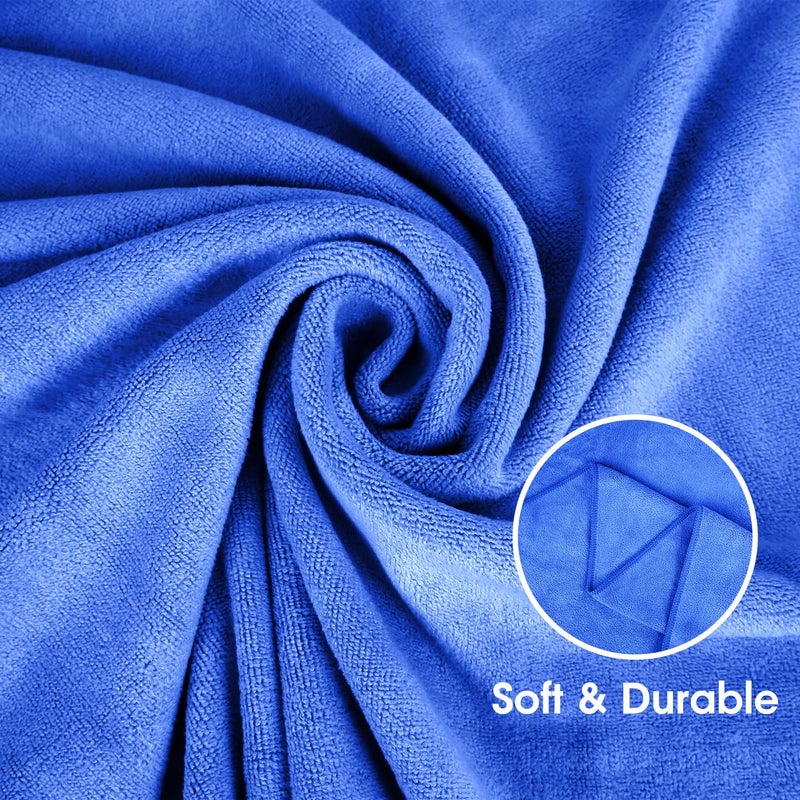 جي ام ال مناشف حمام الألياف الدقيقة JML مجموعة 4 عبوات (30 "" × 60 "") - استخدام ناعم وامتصاص سريع متعدد الأغراض استخدام مناشف للياقة الاستحمام الرياضية مناشف اليوغا الأزرق الداكن - Image 2