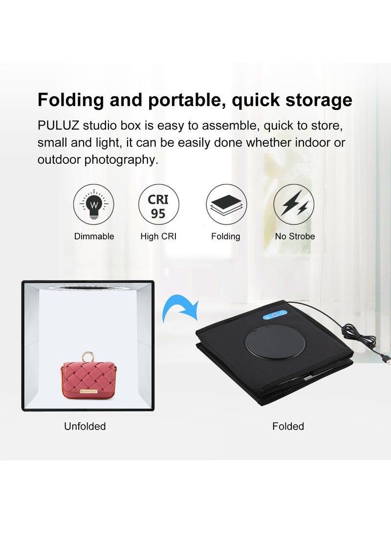 PULUZ 9.8 inch Foldable Portable Photography Light Box,Lighting Studio Shooting Tent Box with 12 Colors Backdrops  - Image 4