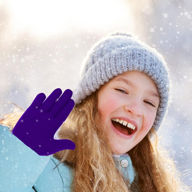 ONESING قفازات صوفية شتوية للأطفال من 3-24 زوج - قفازات بيضاء للأصابع للأولاد والبنات - Image 5