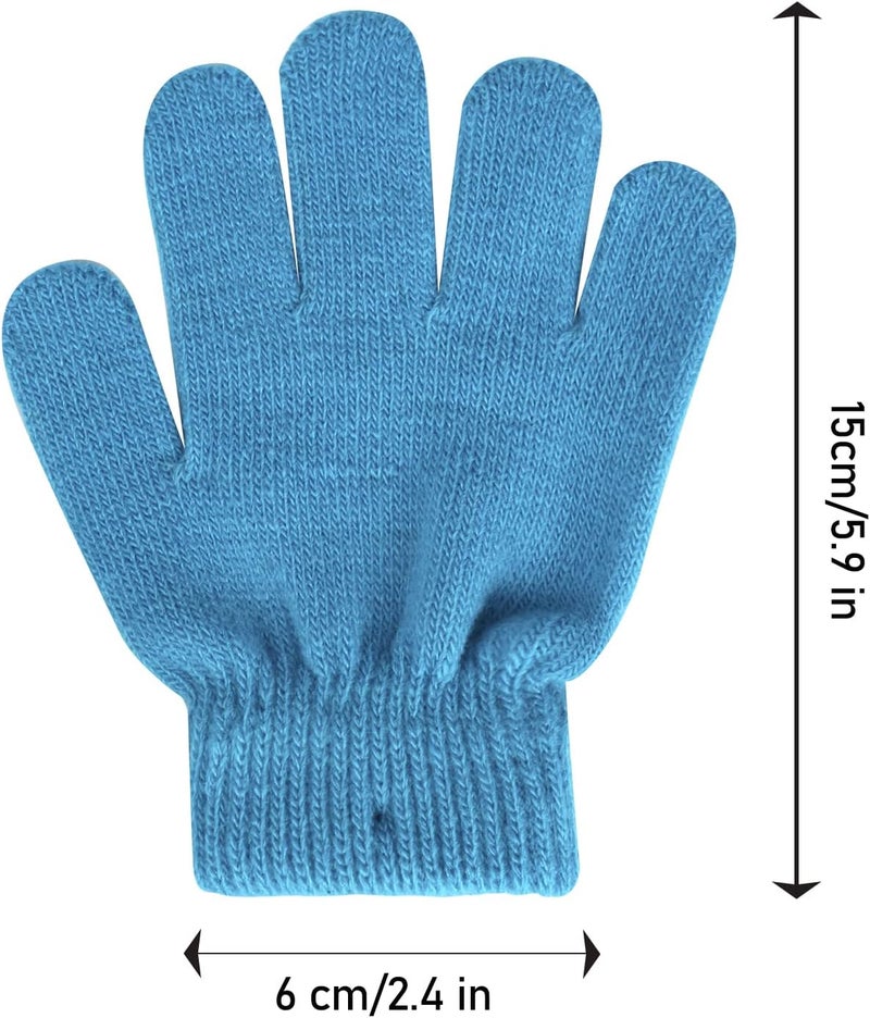 ONESING قفازات صوفية شتوية للأطفال من 3-24 زوج - قفازات بيضاء للأصابع للأولاد والبنات - Image 2