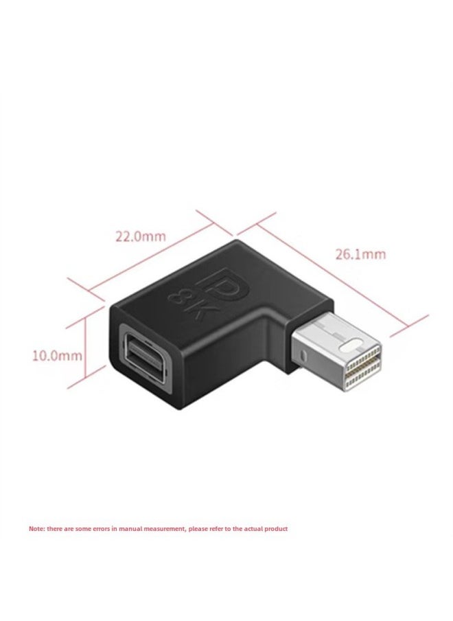 Generic DP To DP Transfer Elbow Audio And Video Grasp Head Series DP To MINIDP Straight Head 8 HD Expansion DP1.4-Number Of Interfaces:MDP Female [to MDP Male Bend]]  - Image 1