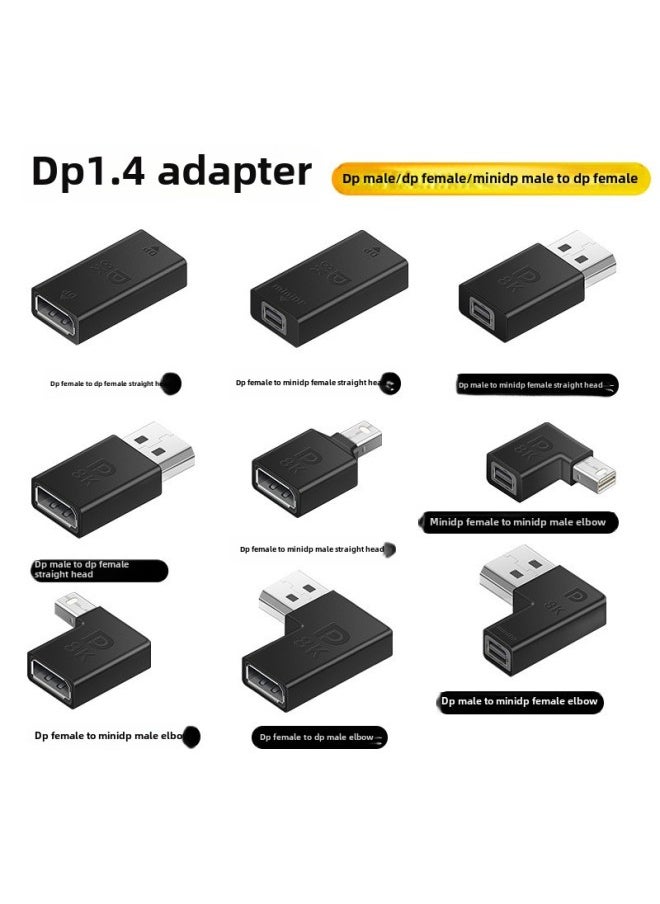 Generic DP To DP Transfer Elbow Audio And Video Grasp Head Series DP To MINIDP Straight Head 8 HD Expansion DP1.4-Number Of Interfaces:MDP Female [to MDP Male Bend]]  - Image 2