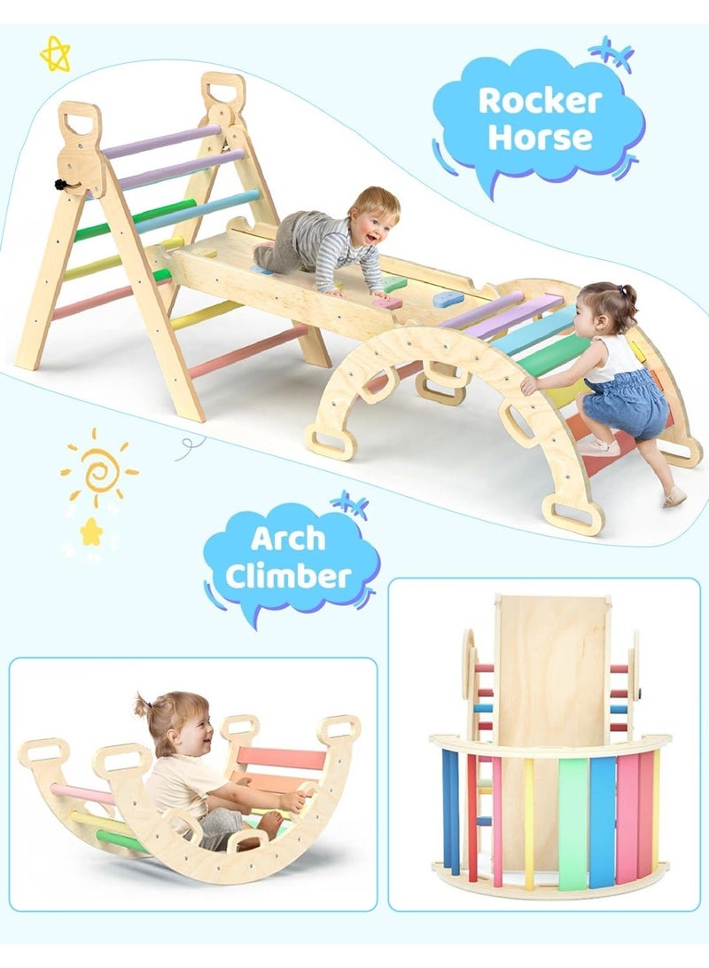 YSOAE Triangle Set Climber, Foldable Climbing Set Wooden Climbing Gym, Easy to Store, Stylish & Functional 3 Piece Indoor Outdoor Climbing Set - Image 4