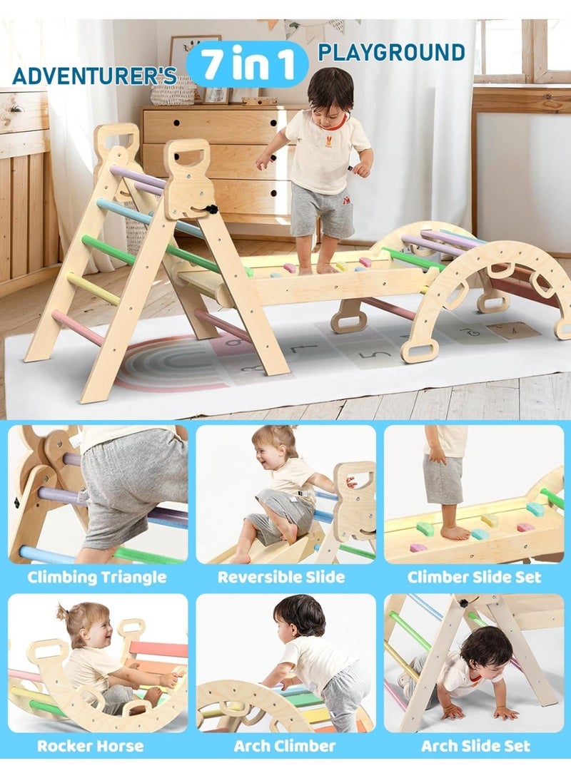 YSOAE Triangle Set Climber, Foldable Climbing Set Wooden Climbing Gym, Easy to Store, Stylish & Functional 3 Piece Indoor Outdoor Climbing Set - Image 2