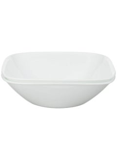 Corelle Corelle Vitrelle 1-Qt Serving Bowl, Large Serving Bowl, Triple Layer Glass, Crack and Chip Resistant, Square Serving Trays, 7.75"W x 2.25"H (Pack of 2) - 2 White Bowls  - Image 1