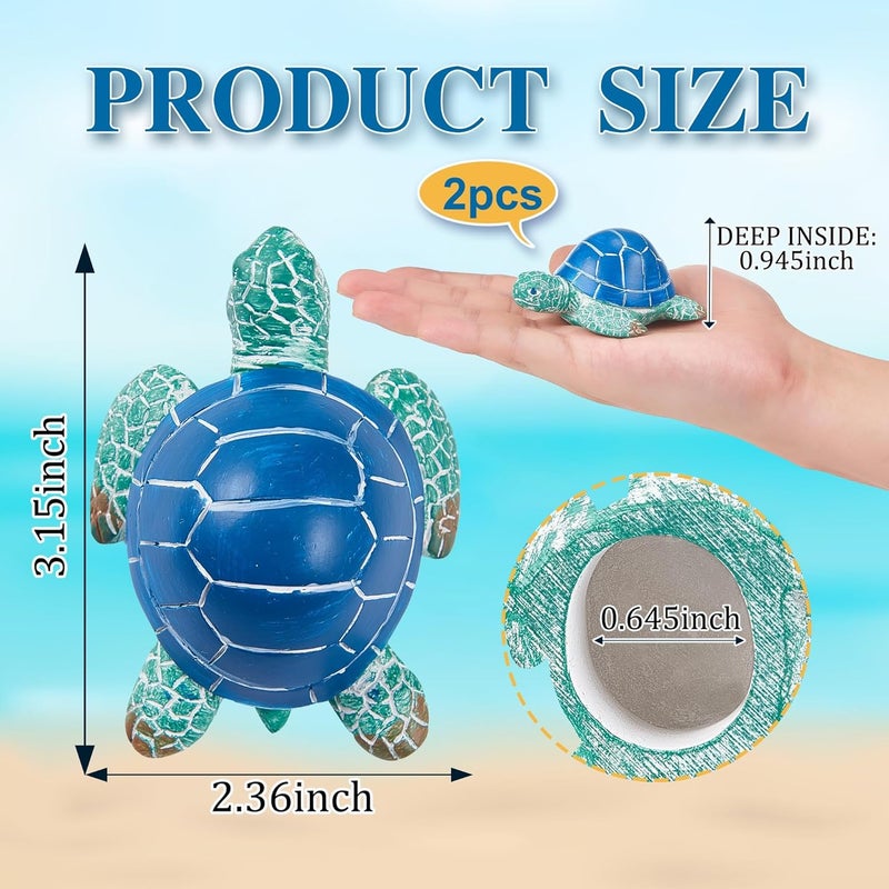 SRCVYLT 2Pcs Turtle Toilet Bolt Covers Decorative,Sea Turtle Bathroom Accessories Decor,Toilet Bolt Caps Decorative for Coastal Home Beach House, Easy to Install - Image 2