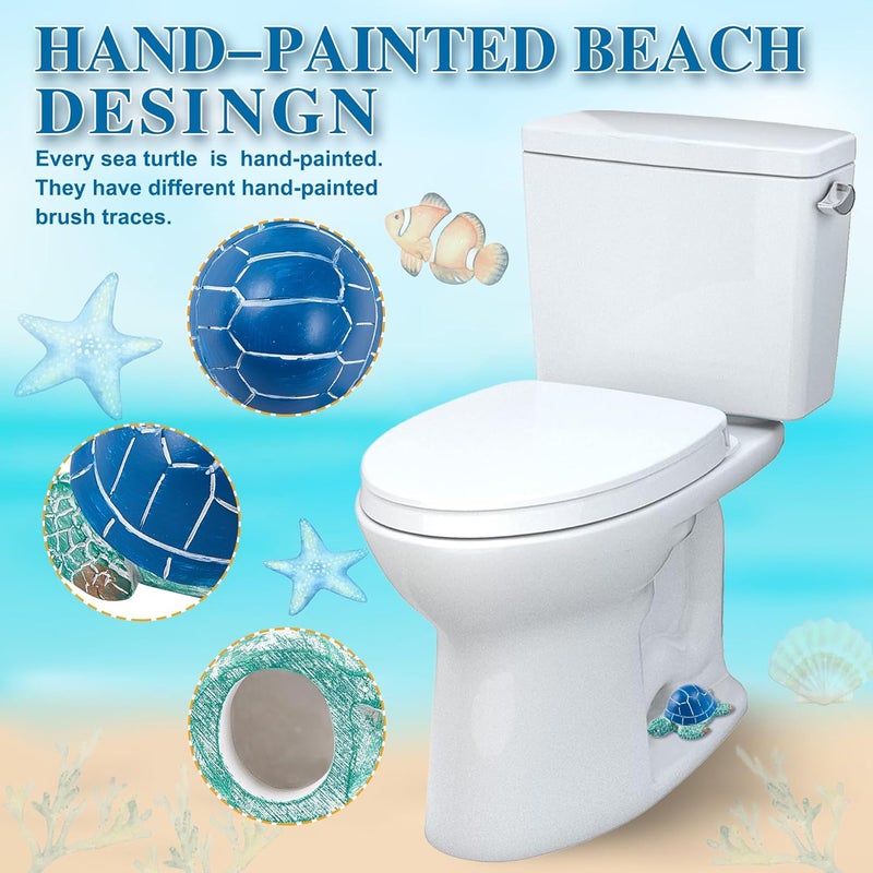 SRCVYLT 2Pcs Turtle Toilet Bolt Covers Decorative,Sea Turtle Bathroom Accessories Decor,Toilet Bolt Caps Decorative for Coastal Home Beach House, Easy to Install - Image 3