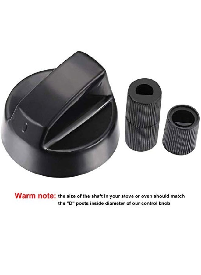 Jetec 4 Pack Black Control Knobs Replacement with 12 Adapters for Oven Stove Range Wide Application - Image 5