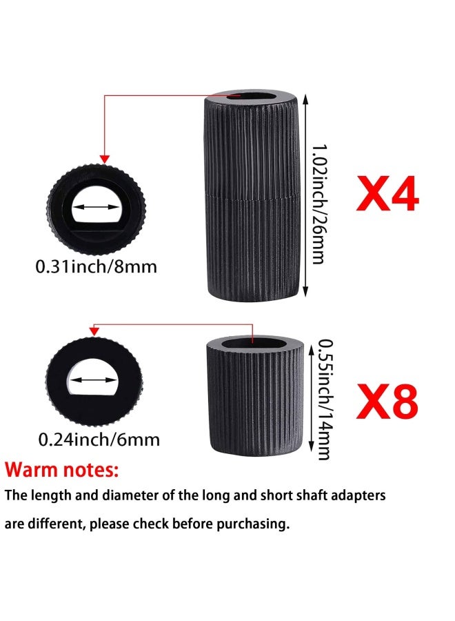 Jetec 4 Pack Black Control Knobs Replacement with 12 Adapters for Oven Stove Range Wide Application - Image 3